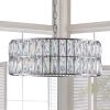 Crystal Chandeliers, 5-Tier Round Semi Flush Mount Chandelier Light Fixture