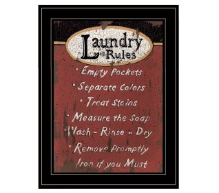 Laundry Rules by Linda Spivey — Framed Wall Art Print
