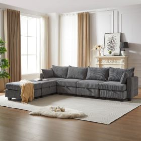 113.5'' Modular Sectiona Corduroy Sofa