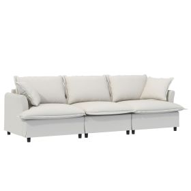 94*35" 3 Seat Sofa Module for Modular Sectional Sofa, Wide Seat, Chenille Cloud Couch with Throw Pillows