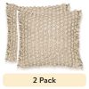 (2 pack)Nubby Dots Throw Pillow, 20" x 20", Square, Neutral, 1 per Pack
