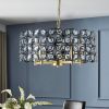 19" Geometric Crystal and BlackGold Round Pendant Chandelier