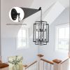 18" Modern 8-Light Black Geometric Pendant Chandelier