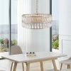 18" Golden Modern Crystal Drum Chandelier
