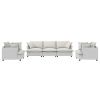 94*35" 3 Seat Sofa Module for Modular Sectional Sofa, Wide Seat, Chenille Cloud Couch with Throw Pillows