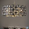 19" Geometric Crystal and BlackGold Round Pendant Chandelier