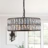 18" Black Modern Crystal Drum Chandelier