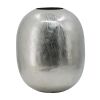 10.5x10.5x13" Aluminum Vase, Silver Streaks