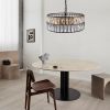18" Black Modern Crystal Drum Chandelier