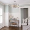 Crystal Chandeliers, 5-Tier Round Semi Flush Mount Chandelier Light Fixture