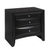 Contemporary 2 Drawer Wood  Nightstand by Ireland — Black