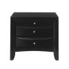 Contemporary 2 Drawer Wood  Nightstand by Ireland — Black