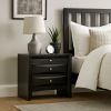 Contemporary 2 Drawer Wood  Nightstand by Ireland — Black