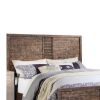 87 Inch Rustic Style Wood Queen Bed, Plank Design, Brown