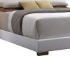 Contemporary Style Queen Size Wooden Panel Bed with Headboard, White