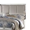Contemporary Style Elegant Queen Size Bed With Padded Headboard, Gold