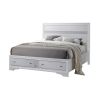 Classy Queen Size Bed With Storage, White