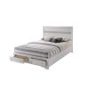 Classy Queen Size Bed With Storage, White