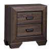 Two Drawer Nightstand With Scalloped Feet In Weathered Gray Grain Finish