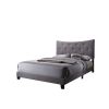 Luxurious Contemporary Style Upholstered Queen Bed, Grey