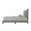 Luxurious Contemporary Style Upholstered Queen Bed, Grey