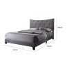 Luxurious Contemporary Style Upholstered Queen Bed, Grey