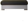 Wooden queen size bed with block legs and Crystal Accented Headboard, White