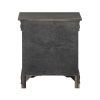 Traditional Style Wooden Nightstand with Two Drawers and Metal Handles, Dark Gray