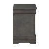 Traditional Style Wooden Nightstand with Two Drawers and Metal Handles, Dark Gray