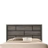 Transitional Style Wooden Queen Size Bed with Brick Elements Panel Headboard