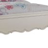 Pine Wood Twin Bed With Button Tufted Headboard, Pearl White