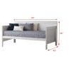 Piya Transitional Wooden Day Bed with Beveled Edges, White