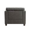 34 Inch Wide Nailhead Fabric Upholstered Accent Chair, Gray