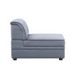 Traditional Style Velvet Modular Armless Chair with Tufting, Gray