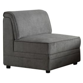 Bois Armless Chair (Reversible), Gray Velvet