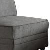 Bois Armless Chair (Reversible), Gray Velvet