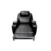 Contemporary Polyurethane Upholstered Metal Rocker Recliner with Swivel, Black