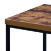 Contemporary Style Rectangular Wood and Metal End Table, Brown and Black