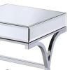 Contemporary Style Metal and Mirror Square End Table, Silver