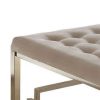 Modern Style Square Shaped Wood and Metal Cocktail Ottoman