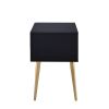 Denvor Square End Table with Drawers, Black & Gold