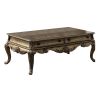 Wooden Rectangular Coffee Table with Cabriole Legs and Two Broad Drawers, Oak Brown