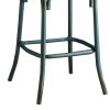 Wood & metal Bar Height Chair with X Style Panel back, Antique Sky Blue