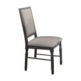 Linen Dining Side Chair with Turned Legs