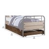Traditional Wooden Twin Size Trundle with Caster Wheels, Brown