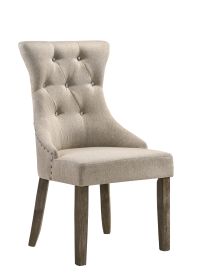 Wooden Chair with Fabric Upholstered Seating