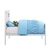Industrial Style Metal Twin Size Bed with Straight Leg Support, White