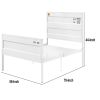 Industrial Style Metal Full Size Bed with Straight Leg Support, White