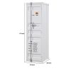 Industrial Style Metal Wardrobe with Recessed Door Front, White