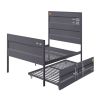 Industrial Style Metal Full Size Bed with Straight Leg Support, Gray